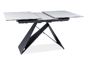 Blagovaonski stol na razvlačenje 120-160 cm Wallace (bijela + crna) (za 4 do 6 osoba)