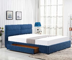 Bračni krevet 160 cm Capaz (plava) (s podnicom)