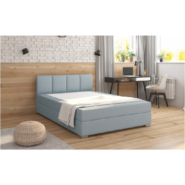 Jednostruki krevet Boxspring 120 cm Rhoni (boja mentola) (S podnicom, madracom i prostorom za odlaganje) 