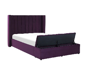 Bračni krevet 140 cm NAIROBI (tekstil) (ljubičasta) (s podnicom)