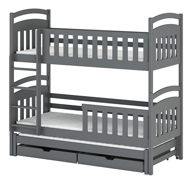 Dječji krevet 90 x 190 cm VIOLA (s podnicom i prostorom za odlaganje) (grafit)