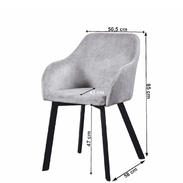 Blagovaonska stolica Talira (svjetlosiva + crna) 