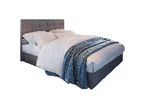 Bračni krevet Boxspring 160 cm Karen (siva) (s madracem i prostorom za odlaganje)