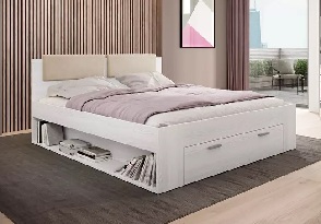 Bračni krevet  18 cm Afrodita Typ 52 (s prostorom za odlaganje ) (bijeli pepeo) 