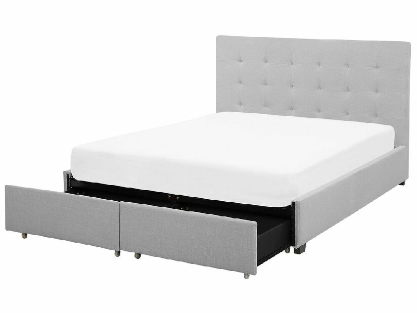 Bračni krevet 180 cm ROLLA (s podnicom i prostorom za odlaganje) (svijetlo siva)