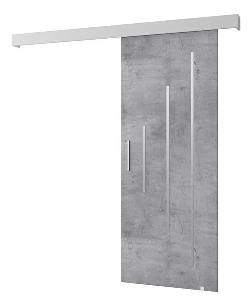 Klizna vrata 90 cm Sharlene Y (beton + bijela mat + srebrna)