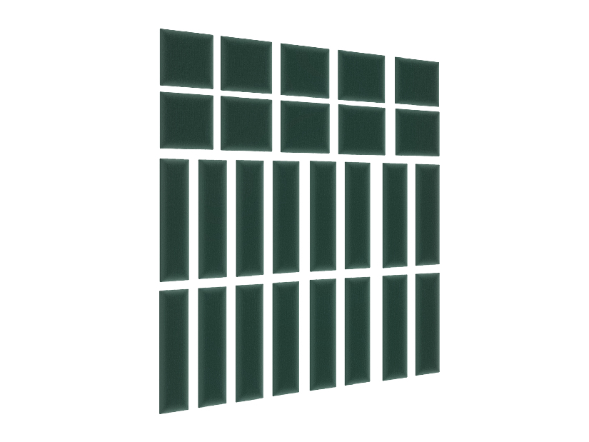 Set 26 tapeciranih panela Quadra 120x195 cm (zelena)