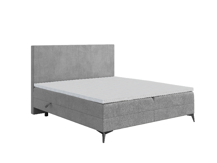 Bračni krevet Boxspring 180 cm Ricky (siva) (s madracem i prostorom za odlaganje)