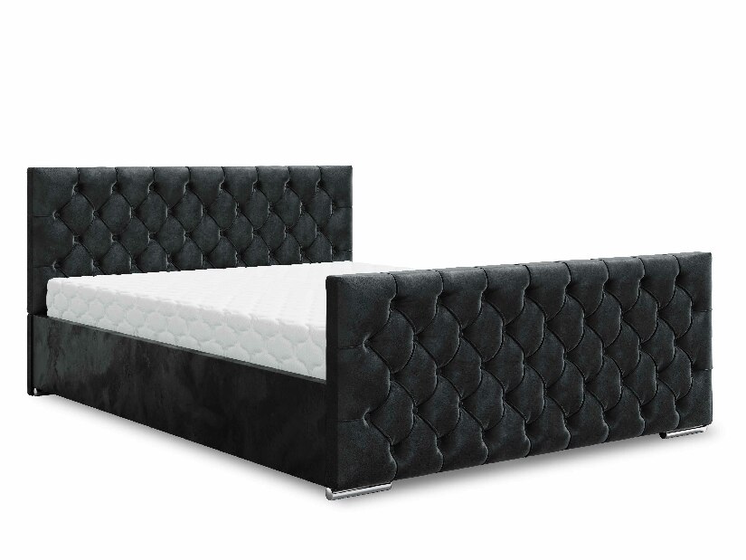 Bračni krevet 180 cm Velva (crna) (s podnicom i prostorom za odlaganje)