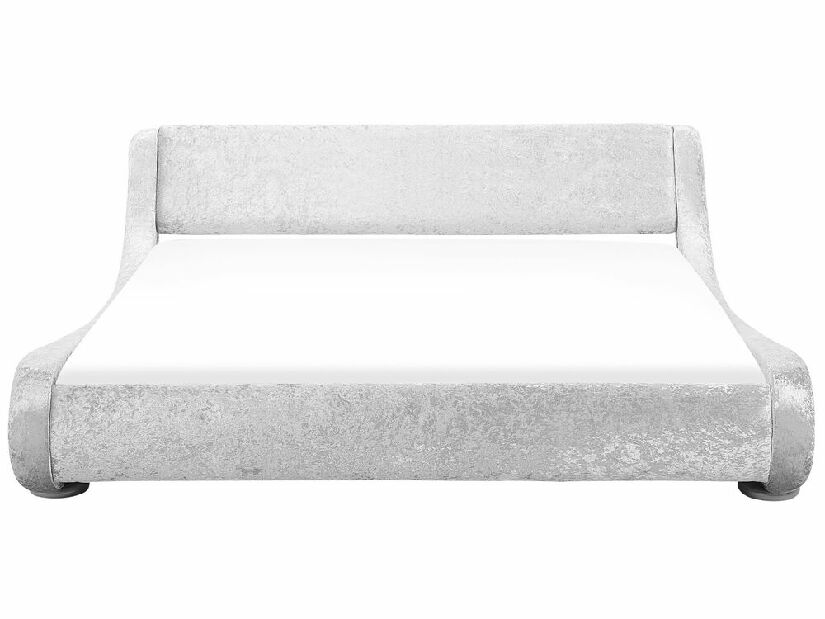 Bračni vodeni krevet 180 cm Anais (srebrni baršun) (s podnicom a madracem)