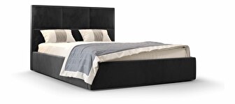 Bračni krevet 140 cm Elna (crna) (s podnicom i prostorom za odlaganje)