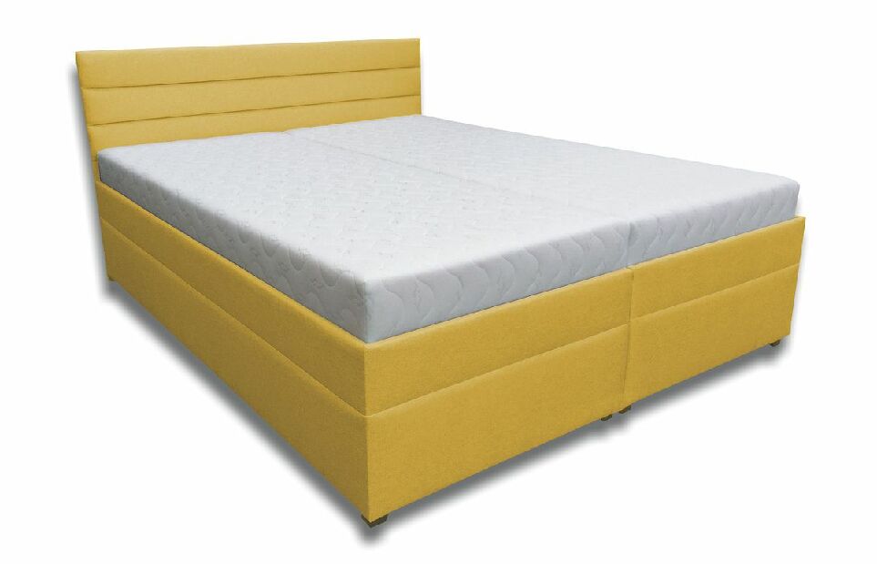 Bračni krevet 160 cm Zulma (boja senfa) (S podnicom, sendvič-madracom Erik i prostorom za odlaganje) 