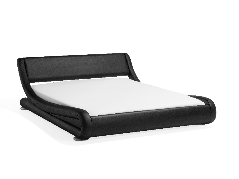 Bračni krevet 160 cm AVENUE (s podnicom) (crna mat)