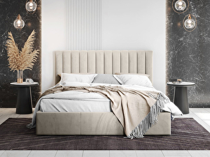 Bračni krevet 180 cm Mirjan Norway (bež) (s podnicom i prostorom za odlaganje)