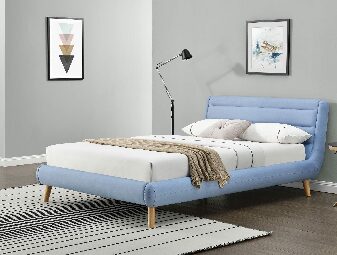 Bračni krevet 140 cm Edith (plava) (s podnicom)
