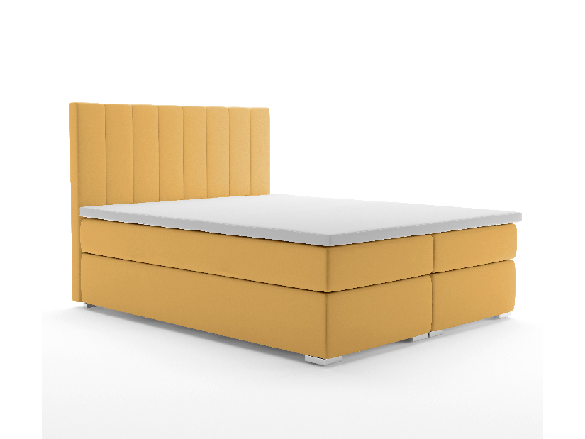 Bračni krevet Boxspring 180 cm Pugno (žuta) (s prostorom za odlaganje)