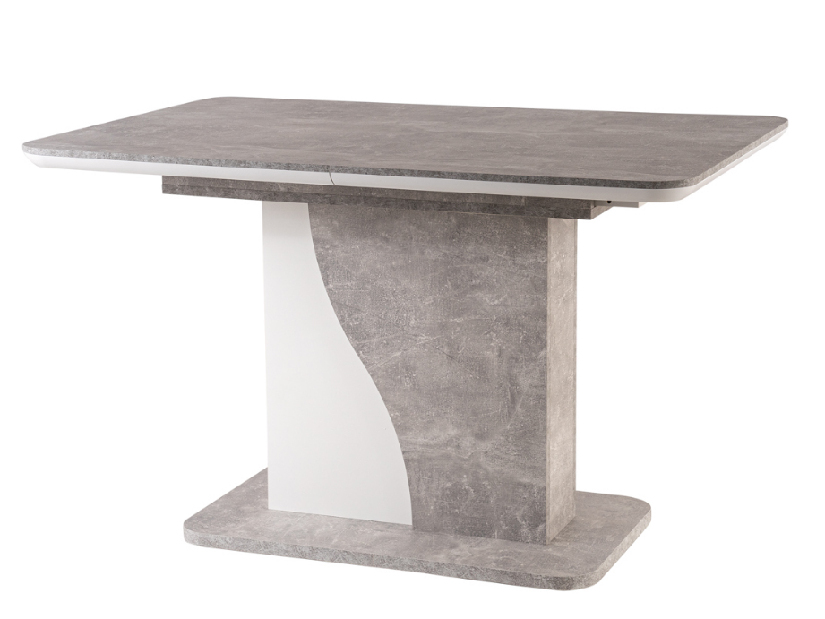 Blagovaonski stol na razvlačenje 120-160 cm Suzette (bijela + siva) (za 4 do 6 osoba)