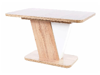 Blagovaonski stol na razvlačenje 120-160 cm Cecila (hrast wotan + bijela mat) (za 4 do 6 osoba)
