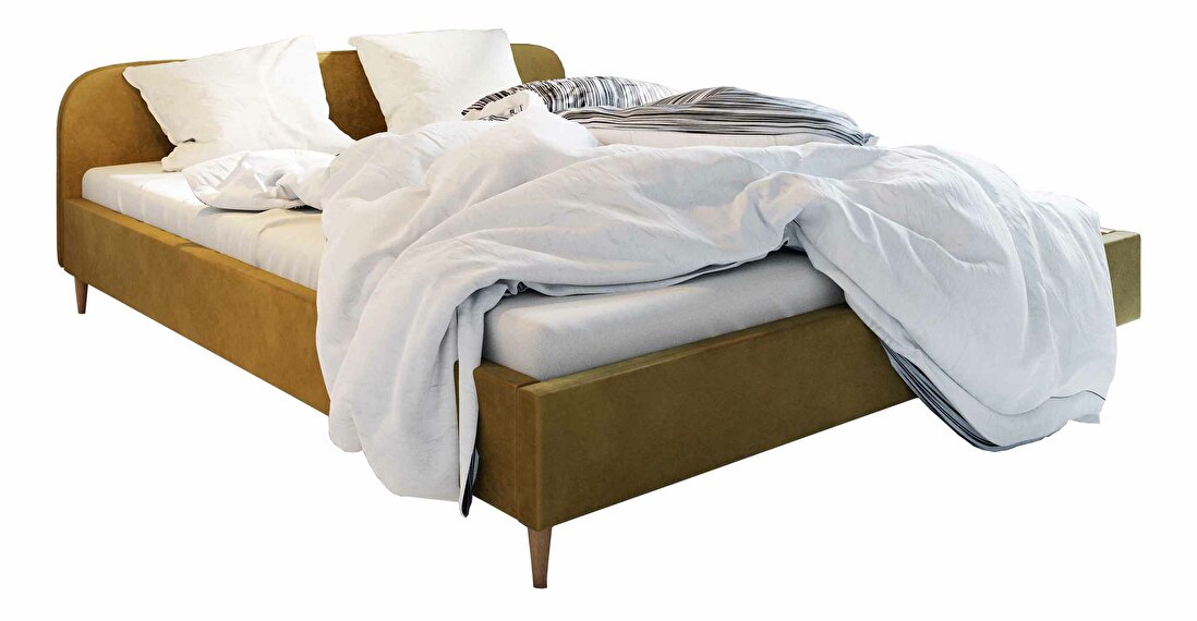 Bračni krevet 180 cm Lon (zlatna) (bez podnice i prostora za odlaganje)