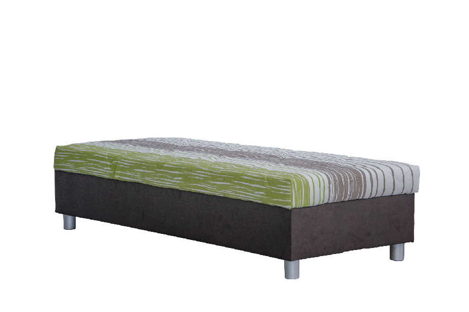 Jednostruki krevet (kauč) 90 cm Inez (tamnosmeđa + Ciser 05) (s poliuretanskim madracem) (s prostorom za odlaganje)