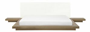 Bračni krevet 180 cm ZEPHYRE (s podnicom) (svijetlo drvo)