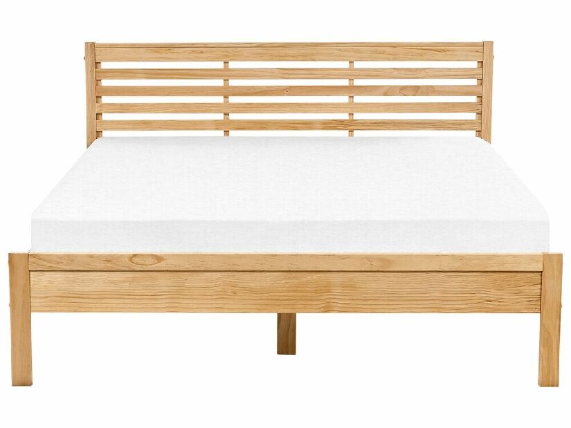 Bračni krevet 160 cm CAROC (s podnicom) (svijetlo drvo)