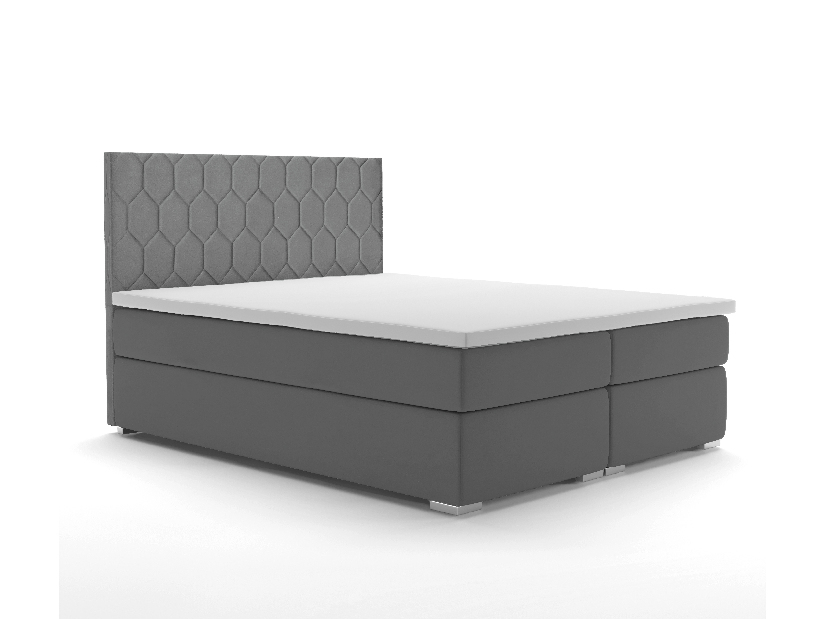 Bračni krevet Boxspring 160 cm Piranno (tamno siva) (s prostorom za odlaganje)