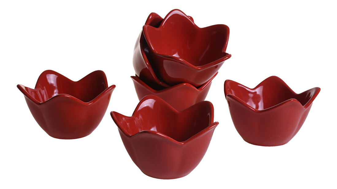 Set posuda (6 kom.) Tulip (crvena)