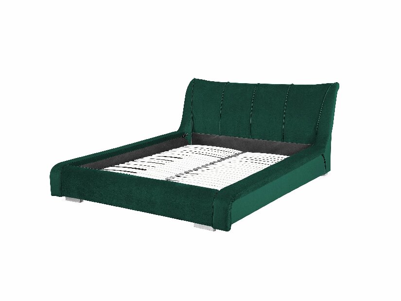 Bračni krevet 180 cm NICE (s podnicom) (zelena baršunasta)
