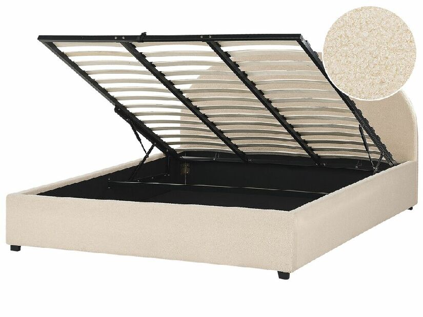 Bračni krevet 180 cm Verena (bež) (s podnicom i prostorom za odlaganje)