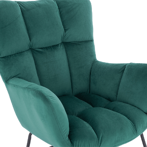 Dizajnerska fotelja za ljuljanje Kerem (smaragdna)