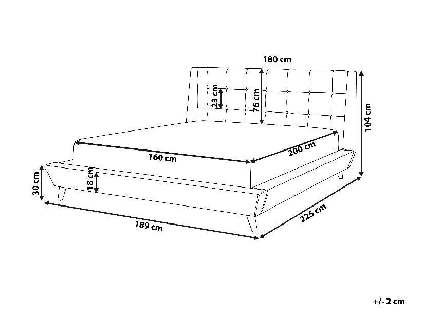 Bračni krevet 160 cm TURIN (s podnicom) (bež)