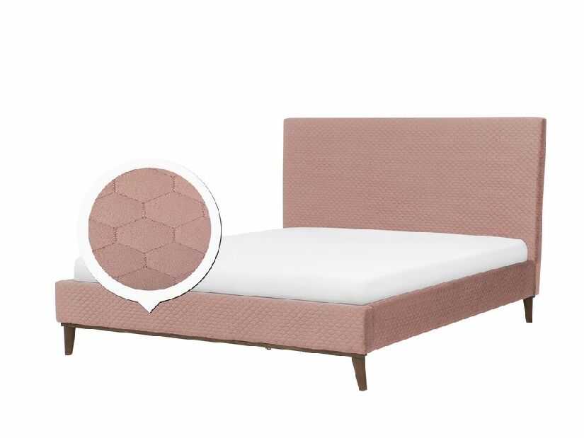 Bračni krevet 160 cm BARON (s podnicom) (ružičasta)