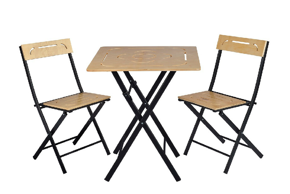 Vrtni set stol i stolice (3 komada) Bonita (smeđa + crna)
