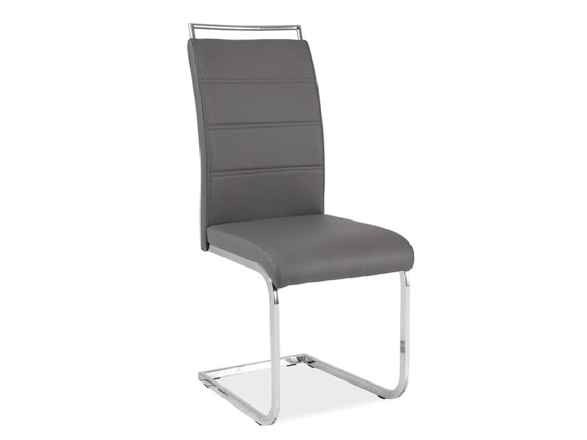 Blagovaonska stolica Harold (siva + krom)