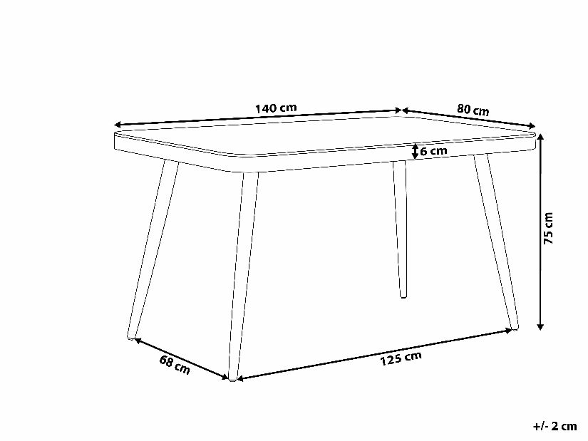 Vrtni stol 140 cm LIPE (šperploča) (siva) (za 6 osoba)