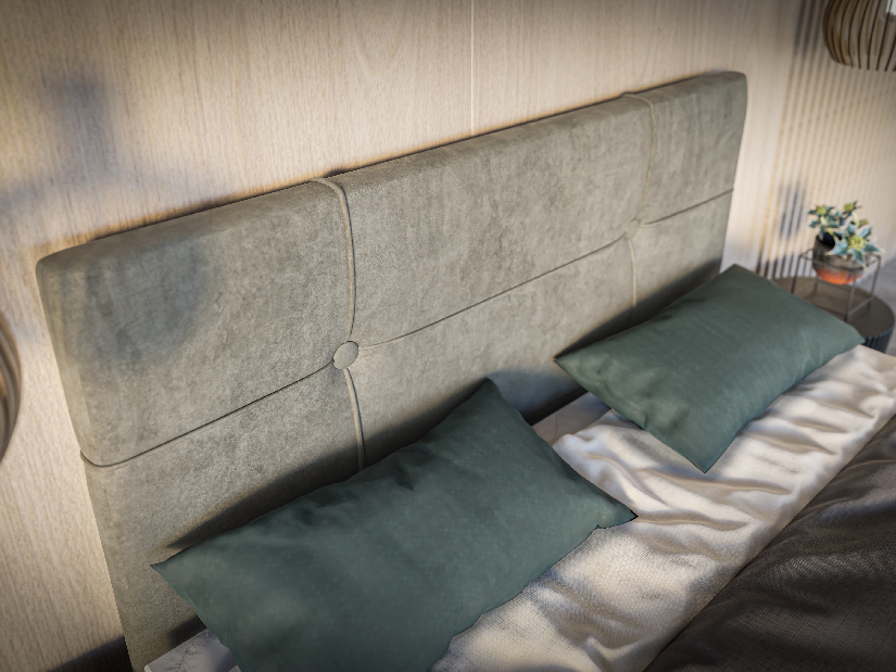 Bračni krevet Boxspring 200 cm Nivela (beton) (s madracem i prostorom za odlaganje)