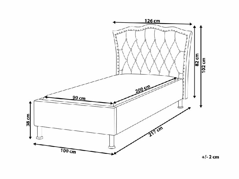 Jednostruki krevet 90 cm MATH (s podnicom) (bijela)