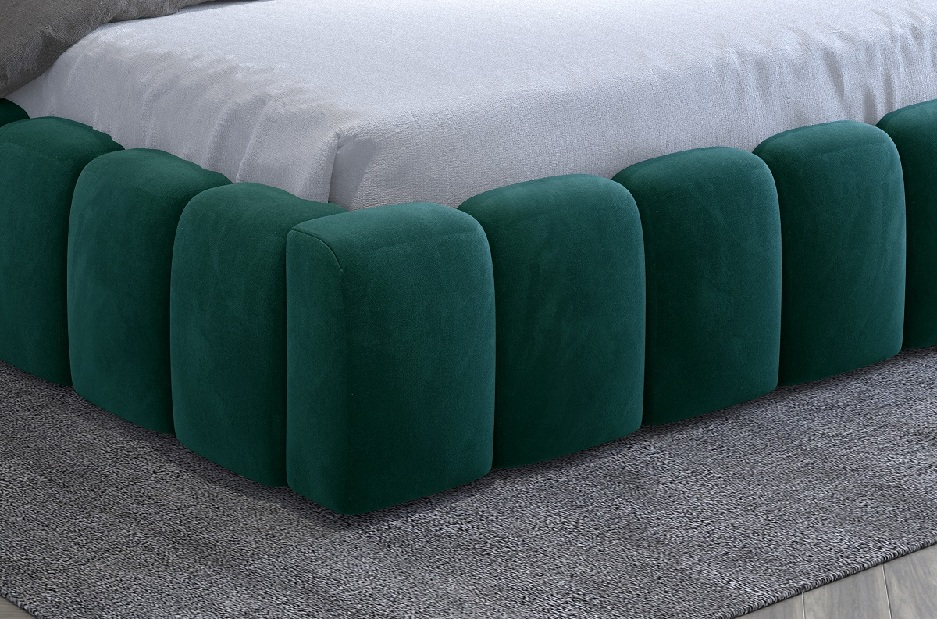 Bračni krevet 140 cm Luxa (siva) (s podnicom, prostorom za odlaganje i LED)