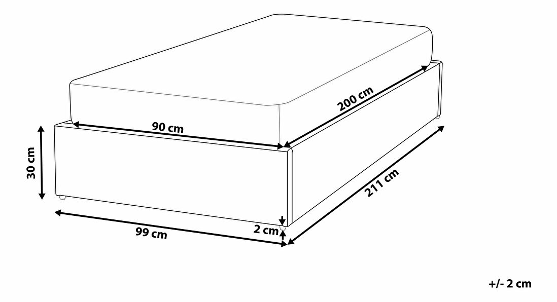 Dječji krevet 90 cm DIJON (s podnicom i prostorom za odlaganje) (bež)