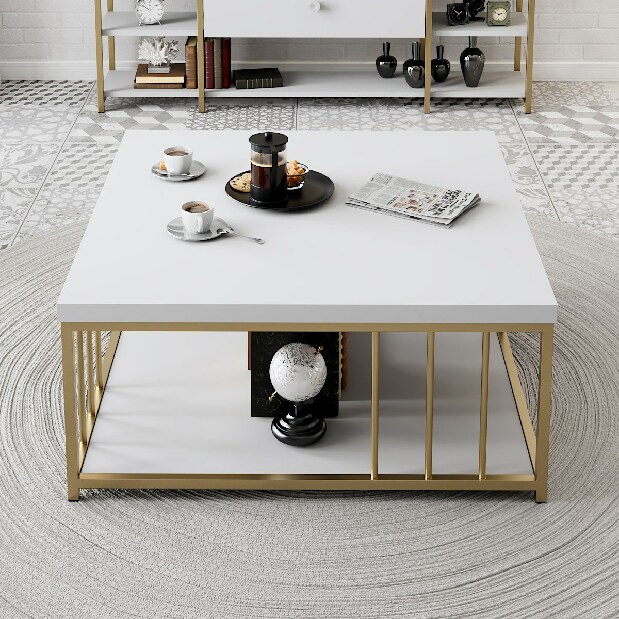 Stolić za kavu Zen (bijela + zlatna)