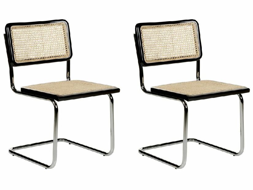 Set blagovaonskih stolica (2 kom.)- Chad (prirodna + crna)