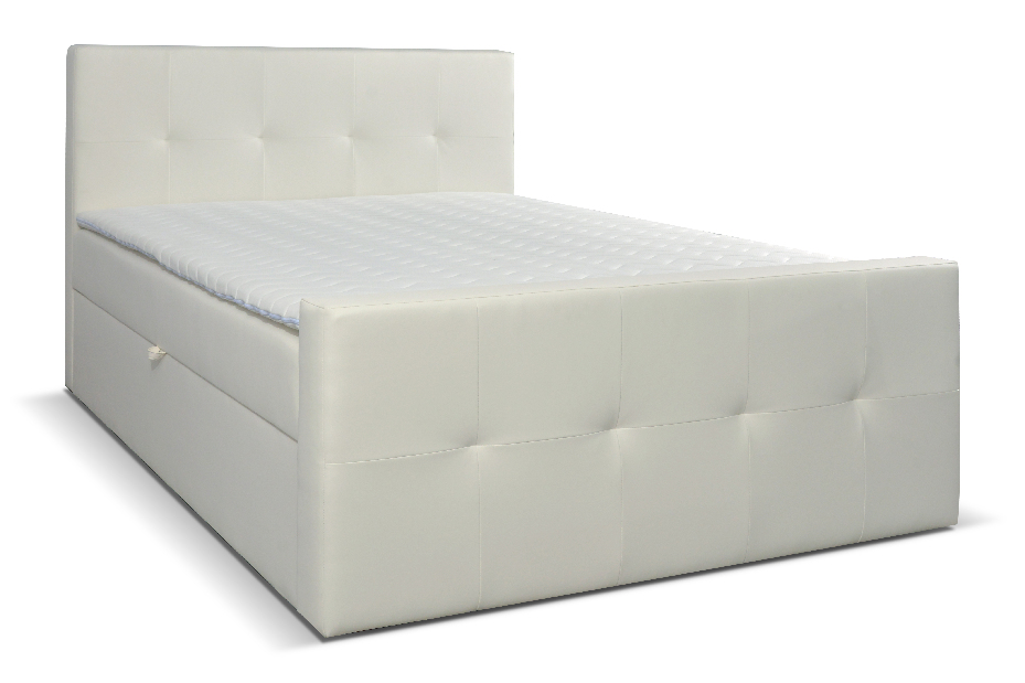 Bračni krevet Boxspring 180 cm Annira (bijela ) (s madracima)