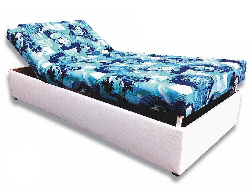 Jednostruki krevet (kauč) 80 cm Darcy (bijela umjetna koža + Elmo 2)