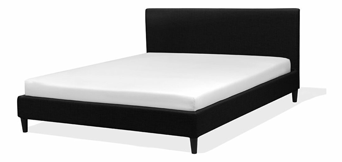 Bračni krevet 160 cm FUTTI (s podnicom i LED rasvjetom) (crna)