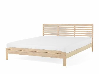 Bračni krevet 180 cm CAROC (s podnicom) (svijetlo drvo)