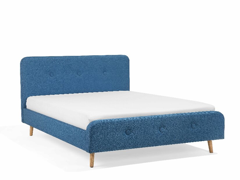 Bračni krevet 140 cm ROME (s podnicom) (plava)