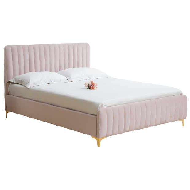 Bračni krevet 180 cm Keira (ružičasta) (s podnicom)