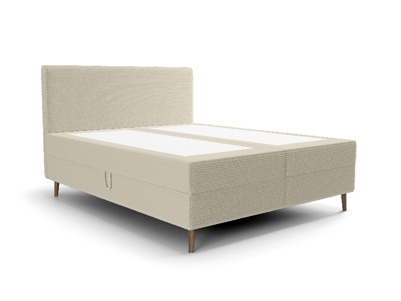 Bračni krevet 140 cm Napoli Comfort (krem) (s podnicom, s prostorom za odlaganje)