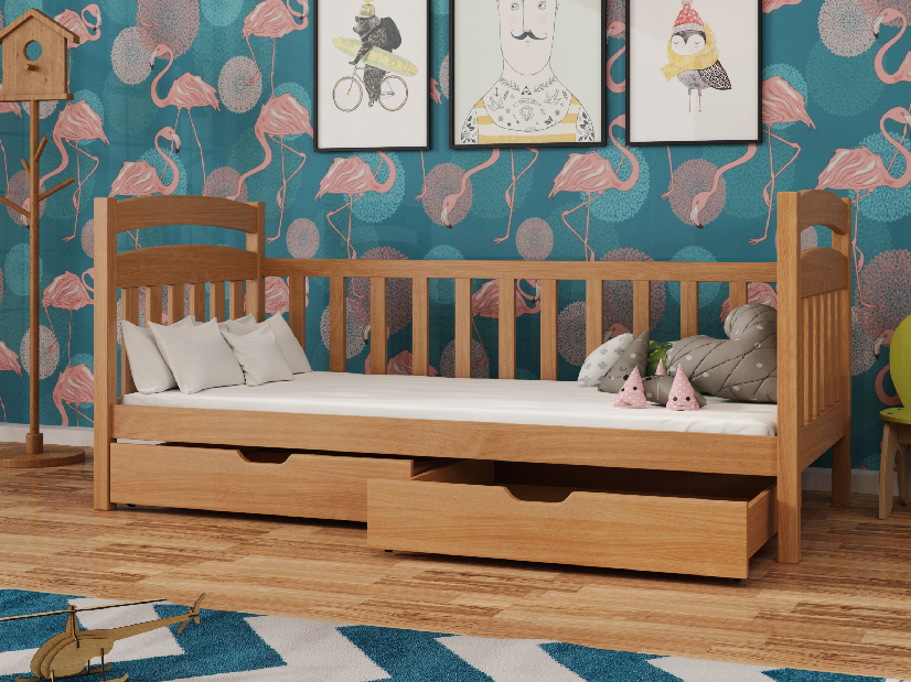 Dječji krevet 80 x 180 cm Tobie (s podnicom i prostorom za odlaganje) (bukva)